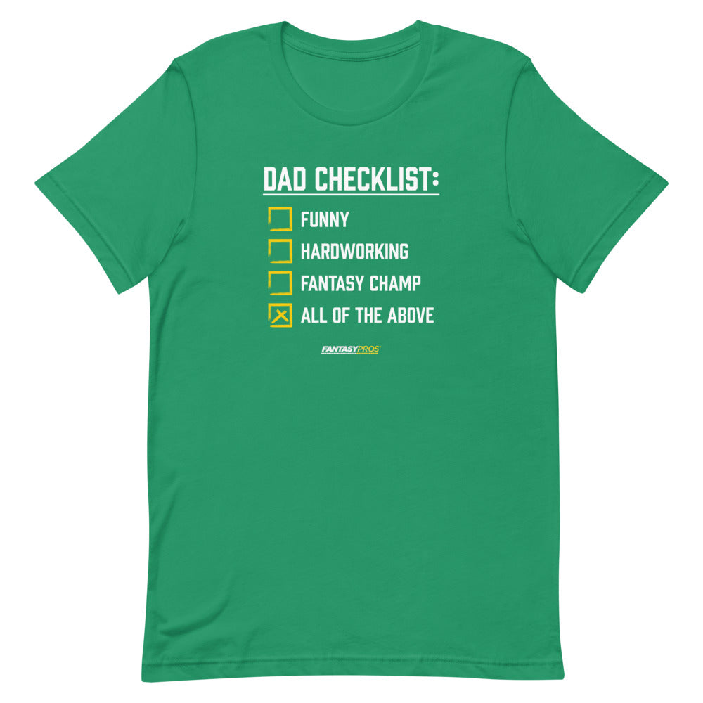  Mens Dad Checklist T Shirt Funny Fathers Day Tee Dad